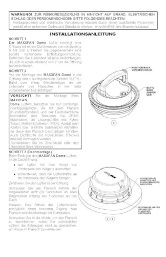 Generisch Weiß Maxxair Maxxfan Dome Dachlüfter Seitenwandlüfter 12 V weiß ohne LED