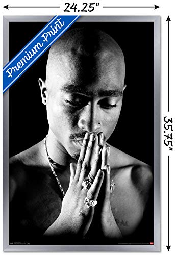 Trends International Tupac - Praying Wall Poster, 22.375" X 34", Silver Framed Version #TOP2