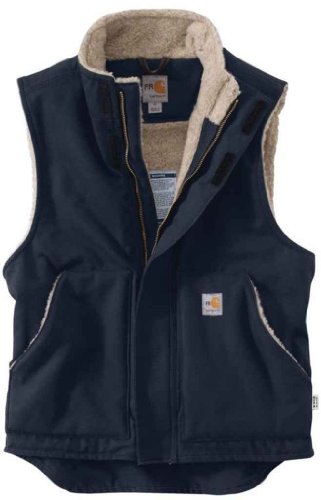 Carhartt Mens Tall Flame Resistant Mock Neck Vest Dark Navy X-Large/Tall