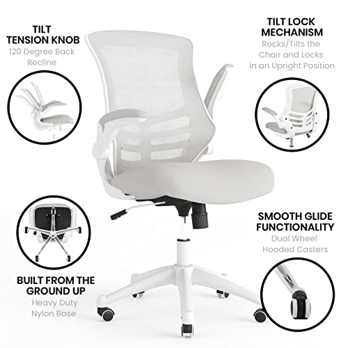 Flash Furniture Kelista Ergonomic Mesh Office Chair – Adjustable Lumbar, Swivel & Flip-Up Armrests - Image 5