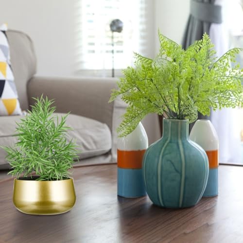 Pot de fleurs en métal doré d'intérieur vase de fleurs moderne fait main - 5