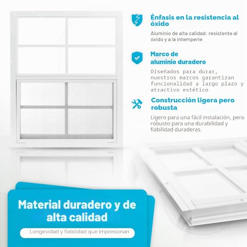 Ventanas de cobertizo 61x91 de aluminio blanco corredera vertical con vidrio 4