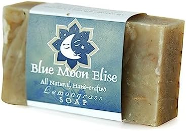 BlueMoonElise Lemongrass All Natural Bar Soap for Men and Women, Made with Organic Ingredients, Handmade in the USA, Moisturizing and Therapeutic for Face/Body, Soap Bar for Sensitive Skin
