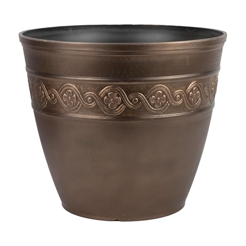 Classic Home and Garden Maceta, Piedra de Resina, Bronce aceitado