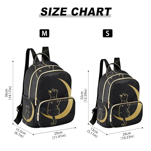 Image of ALAZA Cute Cat Crescent Moon Small Backpack Purse for Women Travel Bag Fashion Daypack Back Pack Shoulder Bag
