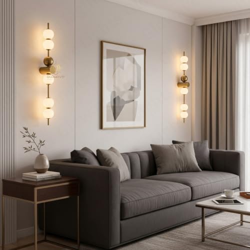 Image of Glowave Modern Vertical Multi Acrylic Ball Lights with Sleek Metal Body - Tricolor (603 /GD)