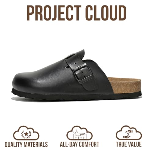 Image of Project Cloud 100% Genuine Leather Footbed Clogs for Women - Memory Foam Arch Support Slippers for Women - Trendy Slip-ons Women's Mules & Clogs Sandals