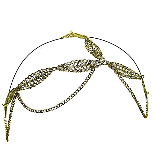 Bandeau triple chaîne Mia en métal ciselé, ornement de tête haute finition