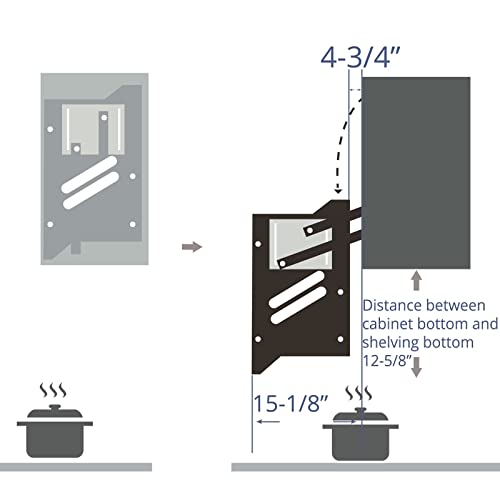 Heepor Pull Down Shelf Upper Kitchen Wall Cabinet Storage Organizer (36Inch Cabinet) Black #TOP3