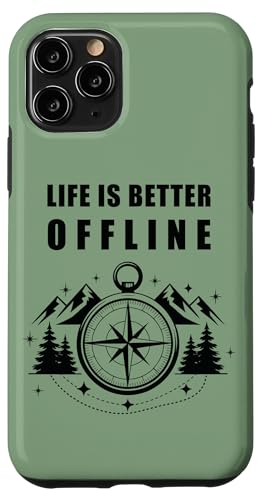 Life is Better Offline ? Camping & Hiking Outdoors Nature �X�}�z�P�[�X iPhone 11 Pro �p