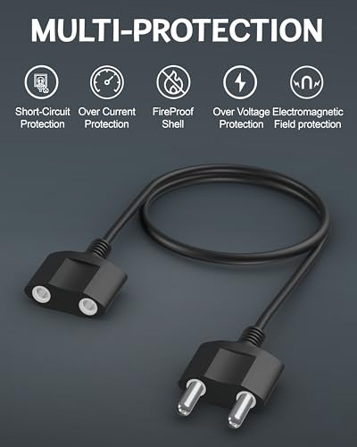 Image of FEDUS 16.4ft Long 22AWG Male to Female 2 Pin Power Extension Cord Wire, 6amp Indoor Outdoor Power Cord Extension Electrical Extender Power Cable for appliances, Electronics, and Power Tools.