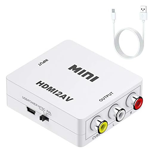 Conversor HDMI para RCA, HDMI para AV, 1080p HDMI para caixa adaptadora de áudio e vídeo analógico composto para TV mais antiga, Stick, Roku, Apple TV, PC, laptop, Xbox, HDTV, com