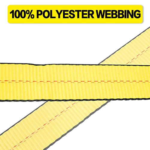 Autofonder Flat Hook Ratchet Straps-Tie Down Straps Heavy Duty-2 Inch X 27 Feet-Weather Resistant Strap -3,333 Pound Working Load Limit-For Flatbed, Truck, Trailers Pickup(4 Pack) #TOP5