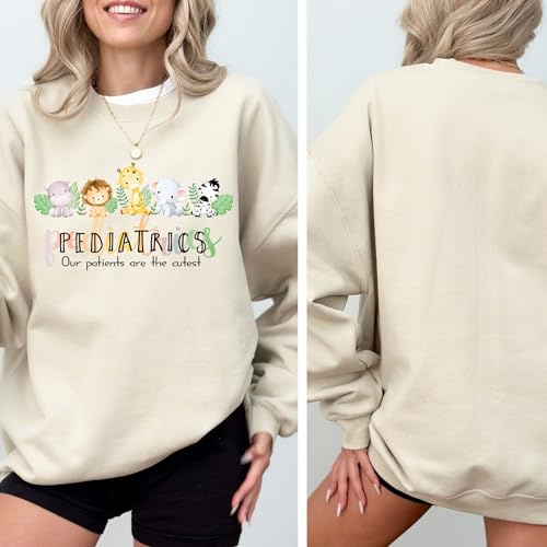 Pediatrics Sweatshirt - Cute Peds Animals Squad Nurse Long Sleeve - Nursing ER Pedia Nursing School Gifts2