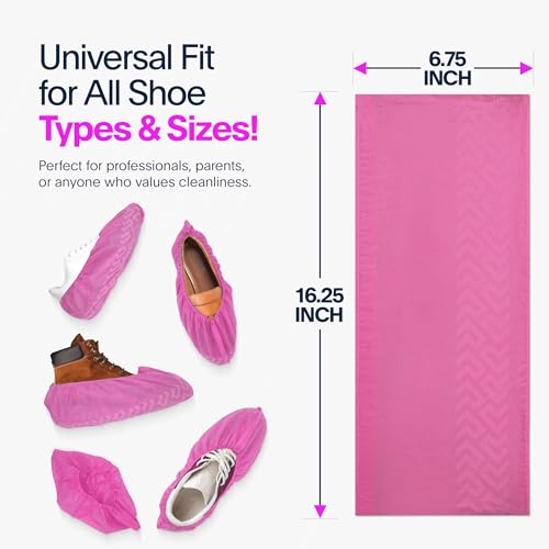 Image of Premium Disposable Boot & Shoe Covers Booties | 50 Pack | Durable, Non-Slip, Non-Toxic, Water Resistant, Recyclable Protectors for Indoor & Outdoor | Large Size Fits Most Shoes