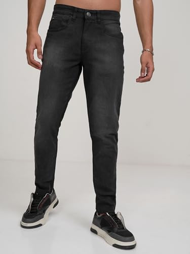 Image of Highlander Mens Tapered Fit Denim Jeans for Man|Regular Length|Mid-Rise|Stretchable Fabric for Comfort fit| Jeans for Man | Men Jeans