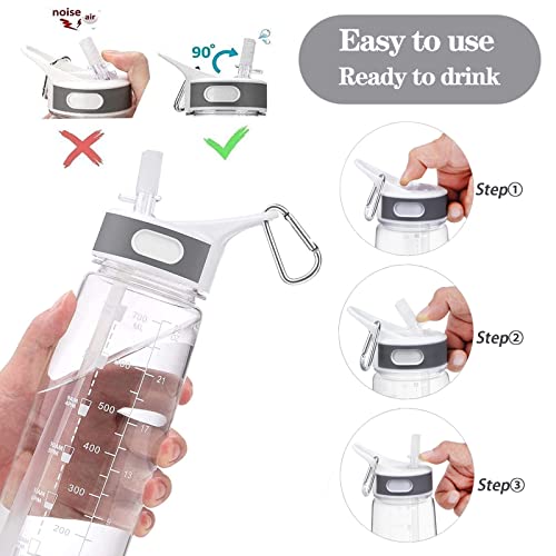 Louis Donné 800ml Sports Water Bottle with Straw & Handle, BPA-Free Leakproof 27oz Drinking Bottle - Image 4