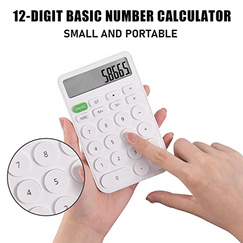 Basic Calculator, Pocket Size Mini Calculators, 12 Digit Desktop Calculator With Bright Colors For Office, School Students, Home & Business Use, Modern Design #TOP2