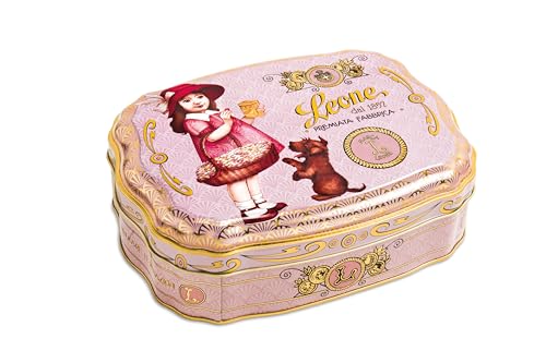 Leone seit 1857 - Caja de metal para guisos de fruta rosa liberty, veganos y sin gluten, 200 g