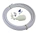 1/4 inch Tube Float Valve Kit for RO Water Reverse Osmosis System water filter Push in to Connect Pipe Hose Tube Fittings(ball valve +L+15 feet pipe) (white)