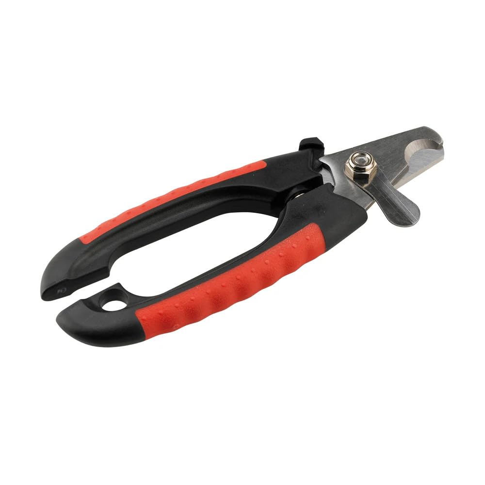 Ferplast Dog Nail Clippers with Limiter and Safety Lock Grooms Paws Easily and Safely, Non-Slip Handle, S