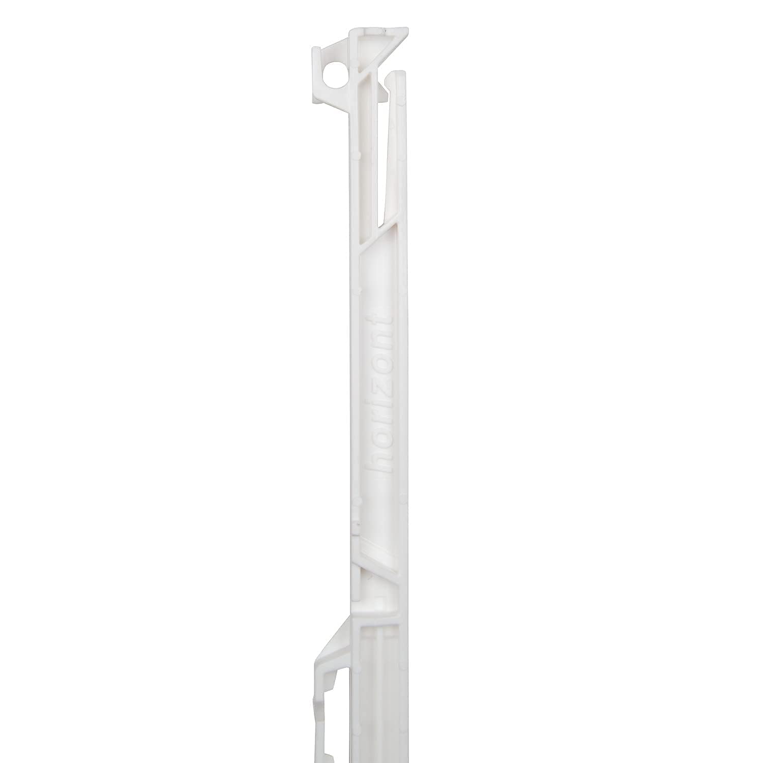 Pali di recinzione da pascolo Horizont 10 pezzi di plastica bianchi, altezza 108 cm, doppio gradino, palo di plastica con occhielli per nastri, corde, fili