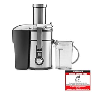 Gastroback Entsafter 40151 Design Multi Juicer Digital, 1300 Watt Profi-Motor, XXL – Einfüllschacht (Ø 84 mm), 5 Geschwindigkeitsstufen