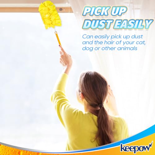 Image of KEEPOW Reusable Duster Refill Compatible with Swiffer Hand Duster, Heavy Duty Duster Refills, 360 Degree Dusters Refills for Cleaning, Fleece Refill Ceiling Fan, 4 Pack (Handle is Not Included)