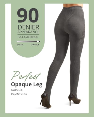 Image of MeMoi Portland Cable Knit Sweater Tights, Warm Opaque Winter Tights