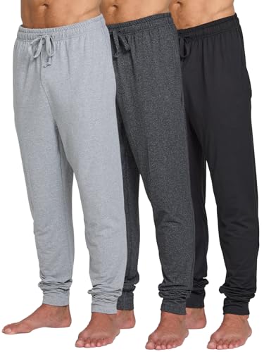 Ultra Performance Mens Pajama Pants 3 Pack Men's Sleep Lounge PJ Jogger Sweatpants PJs Pajamas for Men Avail in Big Sizes