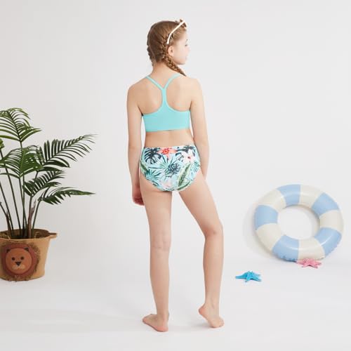 Image of Weixinbuy Girls Swimsuits Bikini Set Kids Bathing Suit Bikini Top Bottom 2Pcs Teen Girls' Swimwear Set