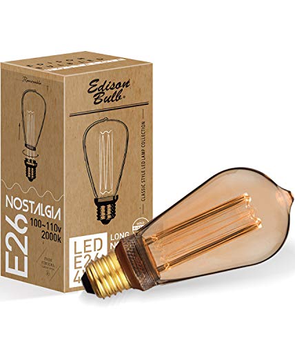 E26 エジソンバルブ LED電球 ノスタルジア (ロングタイプ/ゴールド) 電球色 裸電球 エジソン電球 レトロ 照明