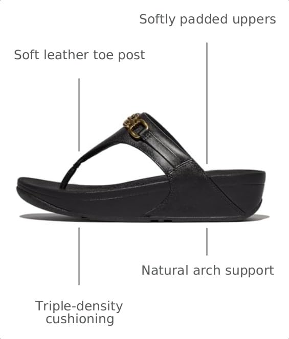 Image of FitFlop Women's Lulu Square-Chain Leather Toe-Post Sandals