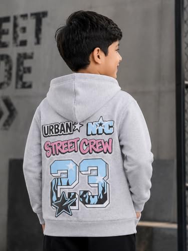 Image of Unisex Kids Solid Full Sleeve Zip Front Open Hooded Sweatshirt