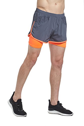 PHIBEE Uomo 2-in-1 Pantaloncini da Corsa