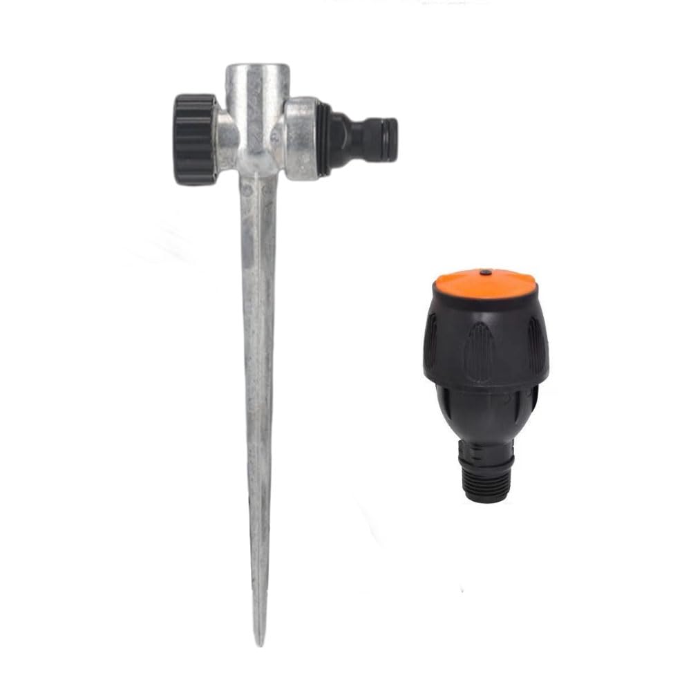 Mag Rasensprenger, Gartenbewässerung, Rasendüse, Metall-Impakt-Impuls-Wassersprinkler für Garten, Rasensprenger, Spike, Bewässerung von Pflanzen, Blumen, Gemüse, 4 Stück