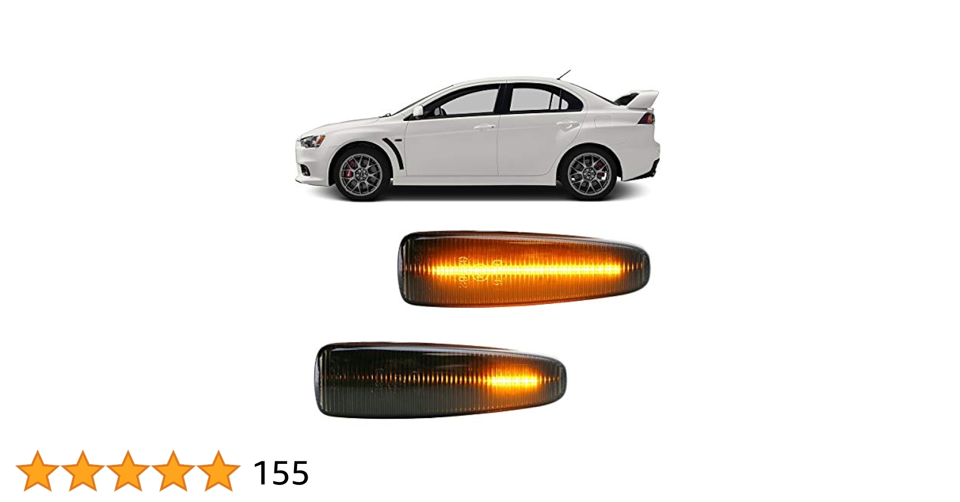 新品未使用　WWW_EXTENSIONSIDEBAR NDWver Sequential Amber LED Side Marker Light for Mitsubishi Lancer