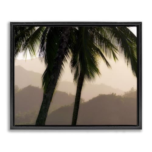 Tropical Palms Distant Land, 25 x 31 Inch Canvas in Floater Frame