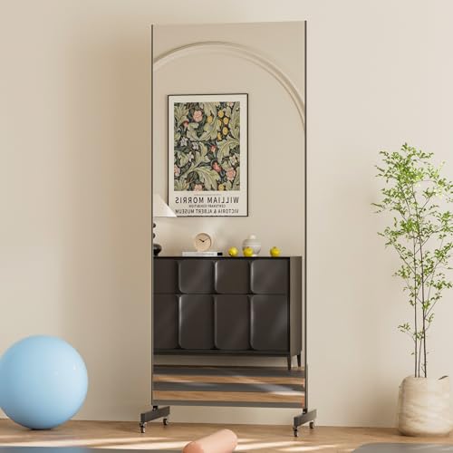 brisafe 67"x28" Ultra-Light Mobile Floor Mirror with 360° Wheels, 0.04mm