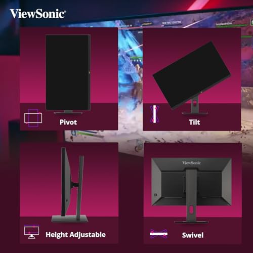 Image of (Refurbished) ViewSonic Omni 27 Inch 170Hz IPS QHD 2K 2560x1440 Pixels Gaming Monitor, 1ms, HDR10, FreeSync,137% sRGB, Height Adjustment, Swivel, Tilt, Pivot, Eye Care, 2 x HDMI, Display Port,- VX2758A-2K-PRO-2