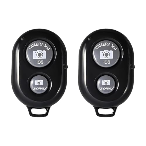 Pack de 2 Télécommande Bluetooth Selfie sans Fil, Déclencheur Appareil Photo Idéal pour Photos et Vidéos, Compatible avec iOS et Android Smartphones,Portée de 10...