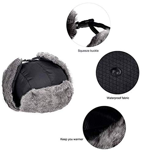 Kids Trapper Hats Toddlers Ushanka Earflap Winter Trooper Hat Cap Russian Hats Winter Windproof Snowboard Skiing Warm Hat Cap Boys Girls Cold Weather Hats Caps Hunting Hats Black3