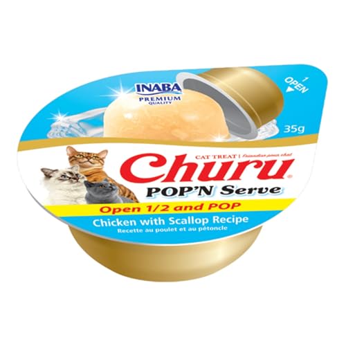 INABA Churu Pop'n Serve Lickable Cat Treats, Chicken Scallop, 8ct - image 5