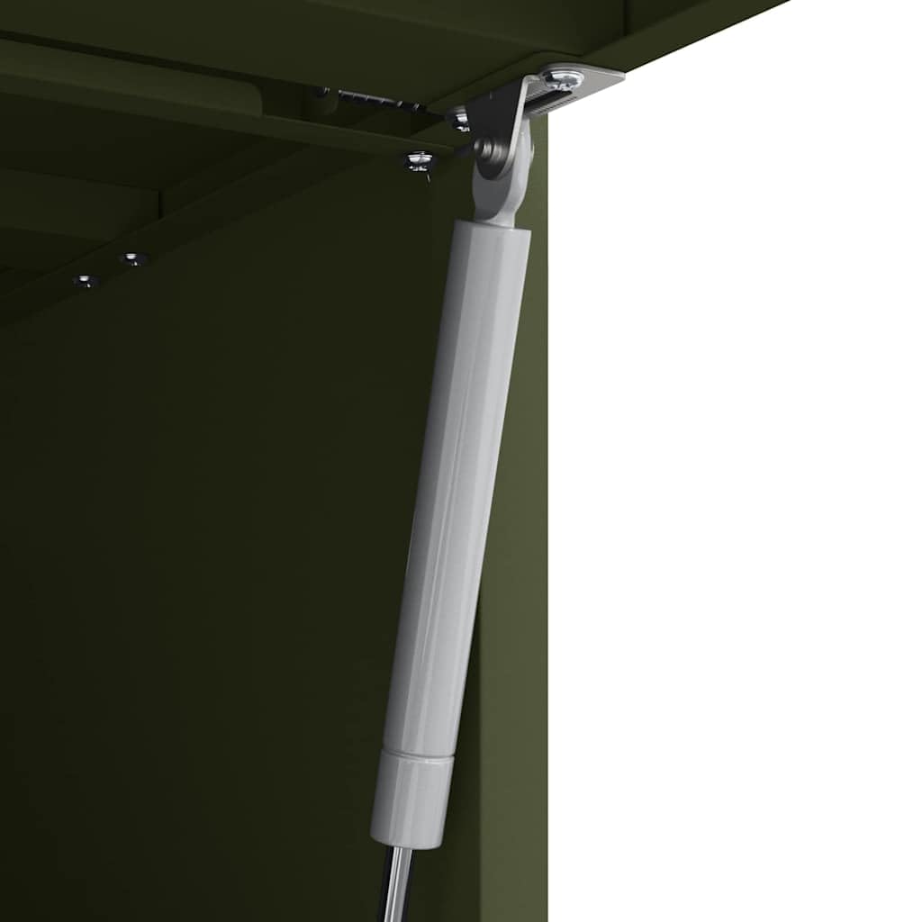 Armario de pared para garaje con puerta de elevación de gas, color verde oliva – Elevador de gas para almacenamiento de garaje para estructura de acero resistente y ahorro de espacio en la