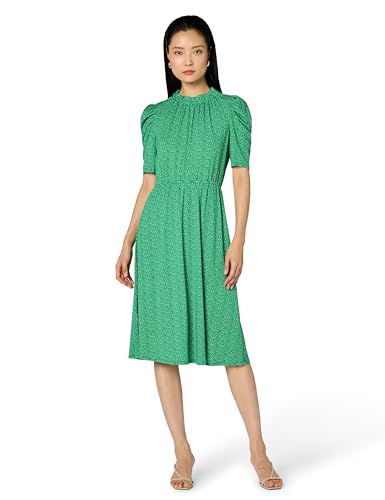 Image of Adrianna Papell Women's Ruffle Neck Short Sleeve Dress