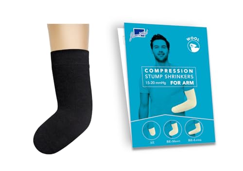 Image of Wool Prosthetic Stump Shrinkers for Arm-Below Elbow -Short, Compression, Warmth, Amputee arm Sleeve, 20-30, Taiwan Excellence L /XL