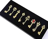 XCOSER Game Cosplay Keyblade Keychain Pendant for Collection Golden 8pcs