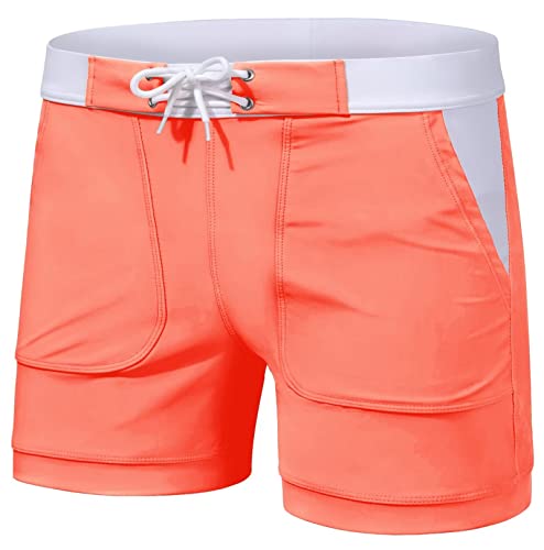 Tacvasen Short Swimsuits For Men Summer Beach Sexy Bathing Trunks With Pockets Quick Dry Swim Trunks Watermelon Red #TOP18