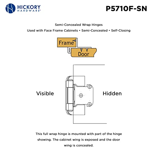 Charnière nickel satiné Hickory Hardware P5710F-SN, l'élégance durable des finitions - 5