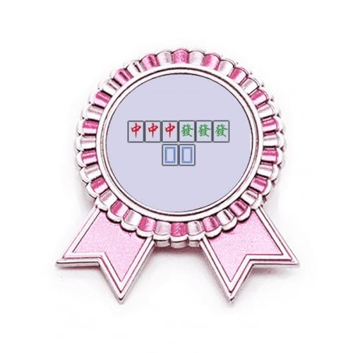 Broche Mahjong Three Chiefs rose en métal, cadeau idéal taille M